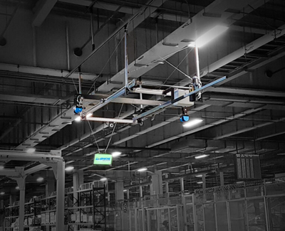 APACHE flying forklift as ceiling construction