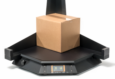 The CubiScan 100 measures a package