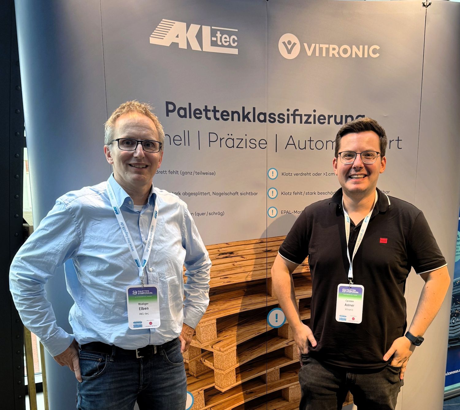 AKL-tec et VITRONIC ont présenté leurs produits sur un stand commun lors du symposium sur les palettes.